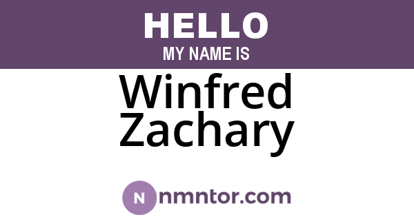 Winfred Zachary
