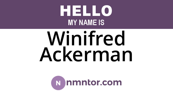 Winifred Ackerman
