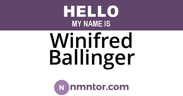 Winifred Ballinger