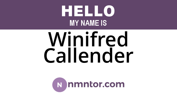 Winifred Callender