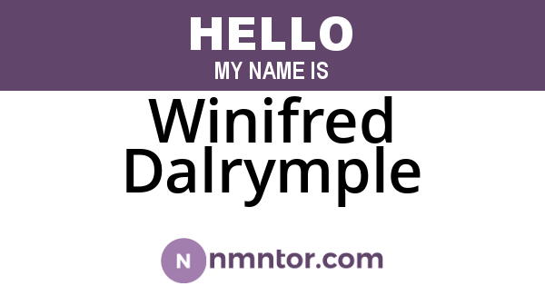 Winifred Dalrymple