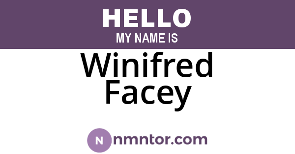 Winifred Facey