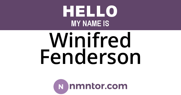 Winifred Fenderson