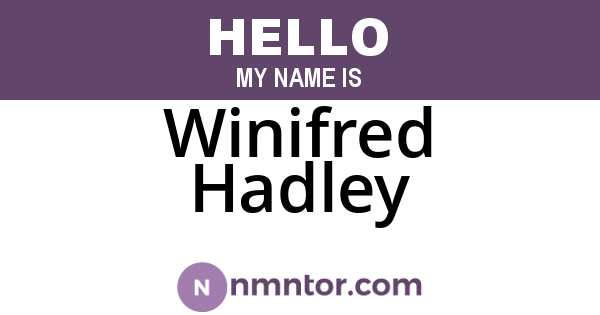 Winifred Hadley