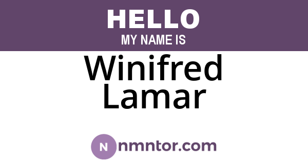 Winifred Lamar