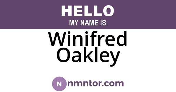 Winifred Oakley