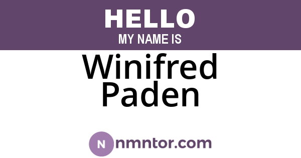 Winifred Paden