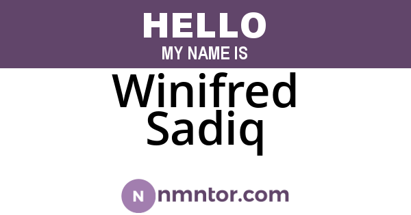 Winifred Sadiq