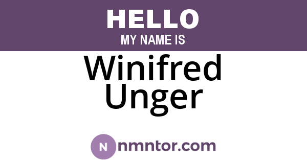 Winifred Unger