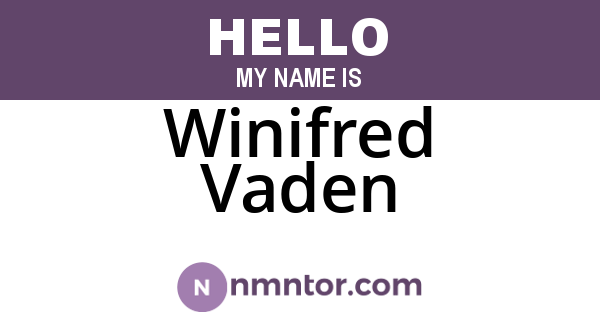 Winifred Vaden