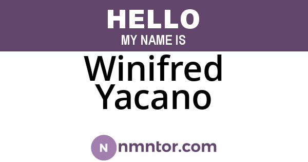 Winifred Yacano