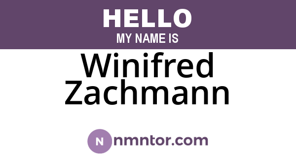 Winifred Zachmann