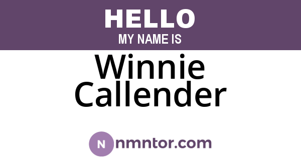Winnie Callender