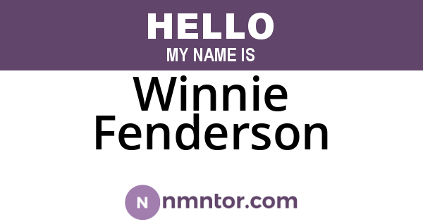 Winnie Fenderson