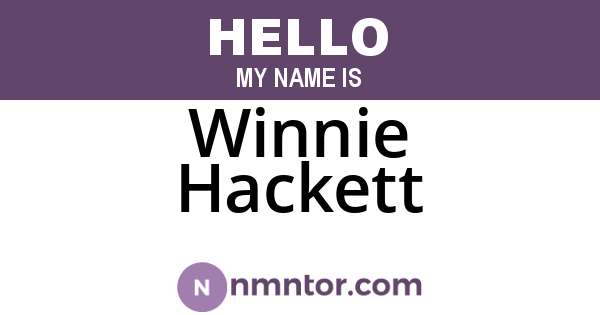 Winnie Hackett