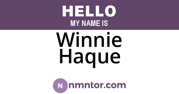 Winnie Haque