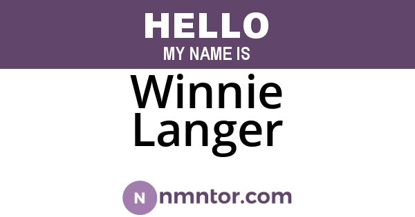 Winnie Langer
