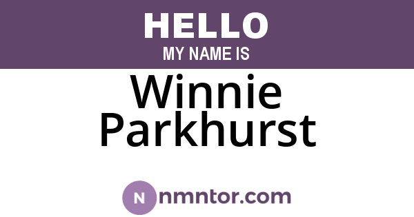 Winnie Parkhurst