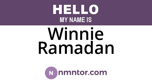 Winnie Ramadan