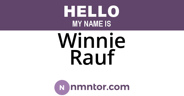 Winnie Rauf