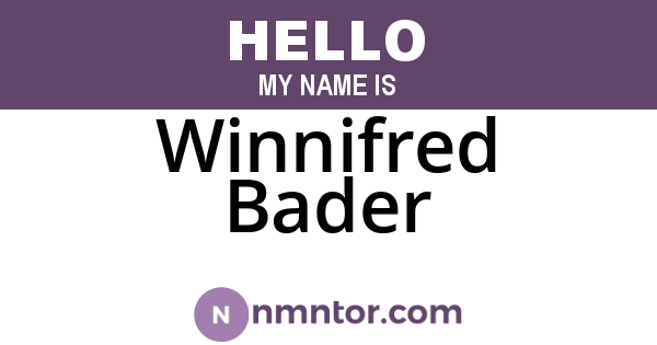 Winnifred Bader