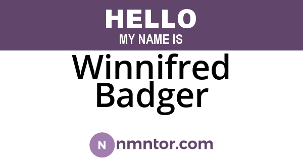 Winnifred Badger