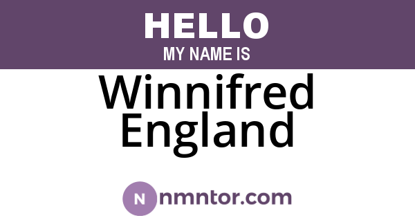 Winnifred England