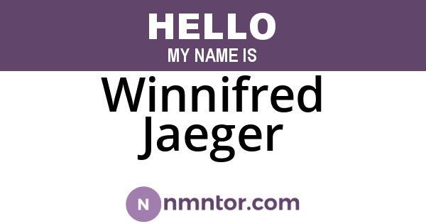Winnifred Jaeger