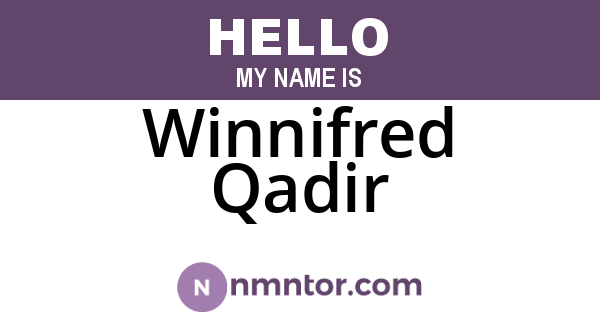 Winnifred Qadir