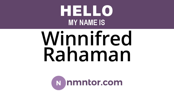 Winnifred Rahaman