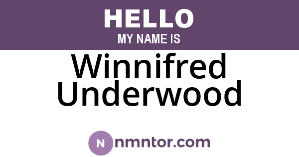 Winnifred Underwood