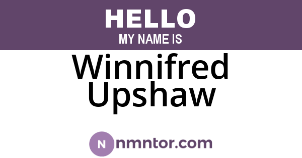 Winnifred Upshaw