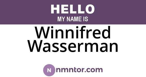 Winnifred Wasserman
