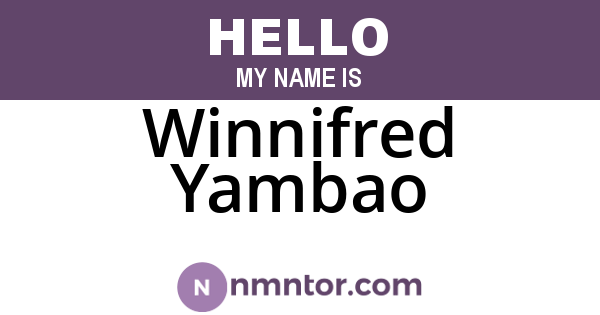 Winnifred Yambao