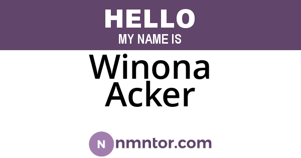Winona Acker