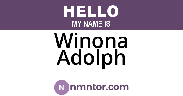 Winona Adolph