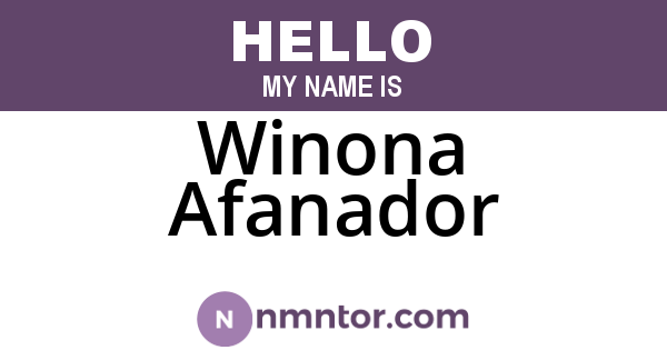 Winona Afanador