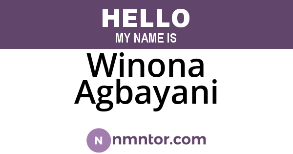Winona Agbayani