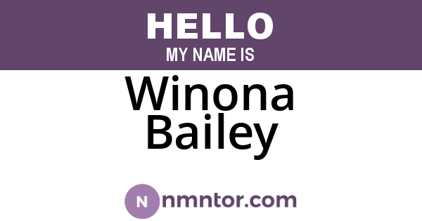 Winona Bailey