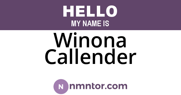 Winona Callender
