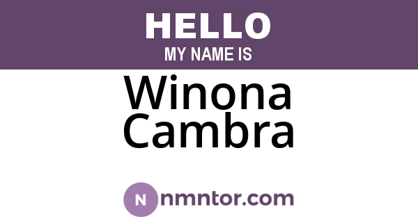 Winona Cambra