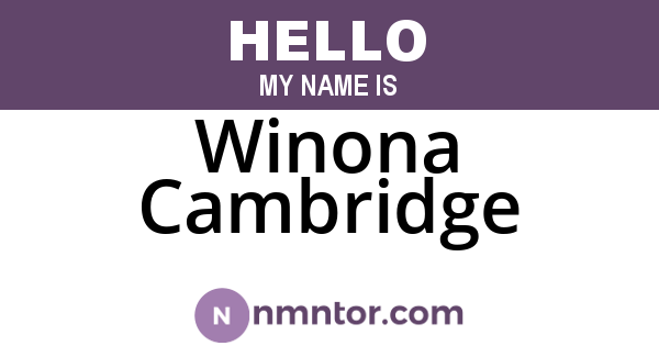 Winona Cambridge