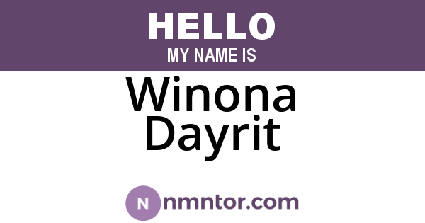 Winona Dayrit