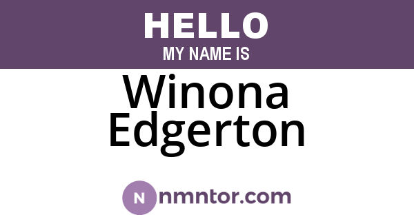 Winona Edgerton
