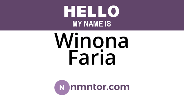 Winona Faria