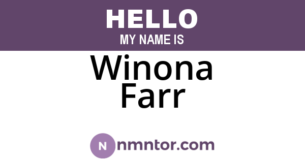 Winona Farr