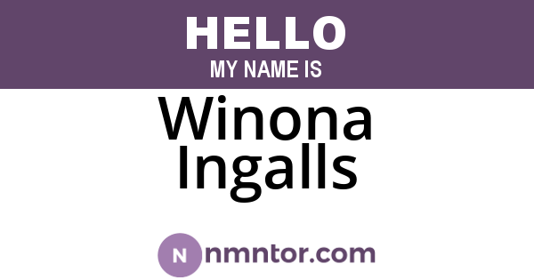 Winona Ingalls