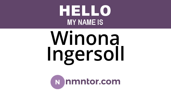 Winona Ingersoll