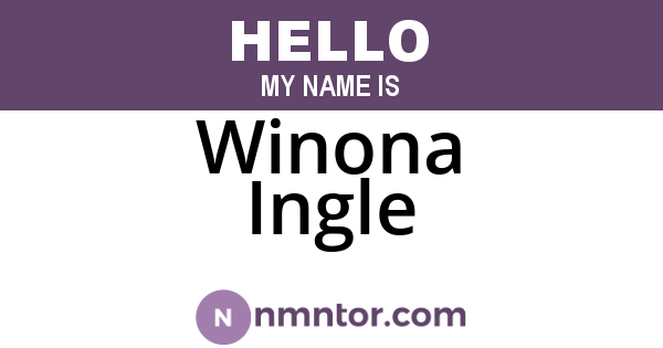 Winona Ingle