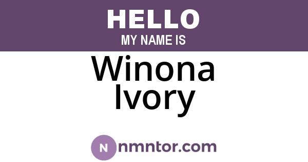 Winona Ivory